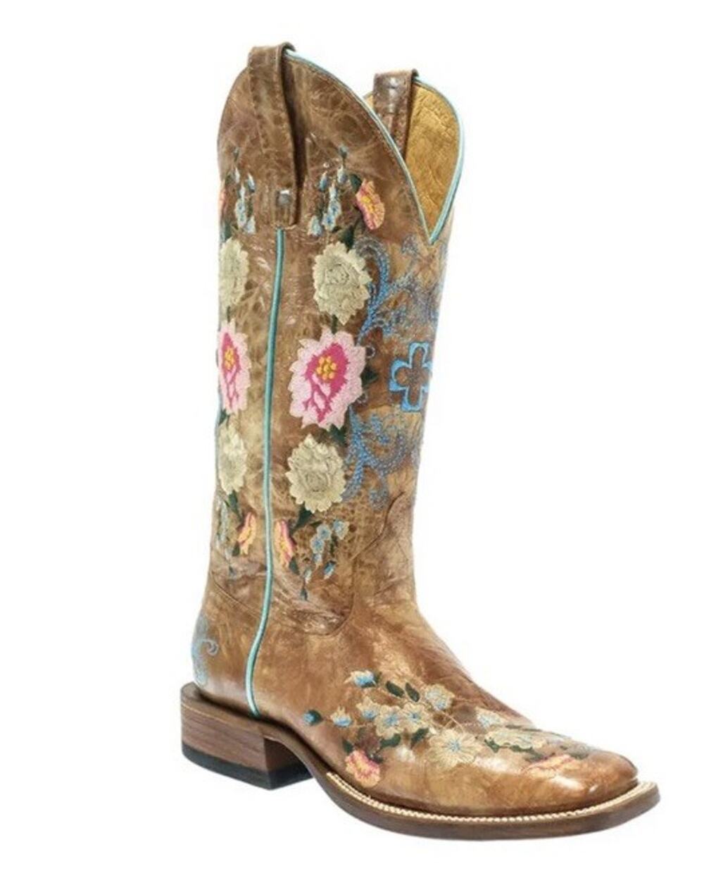 Macie Bean Women’s Rose Garden Western Boots - Broad SQUARE TOE Lsa 8